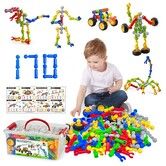170 Pcs Building Toys for Kids STEM Activity Creative Blocks with Toy Box Storage Idea Guide Christmas Birthday Gifts