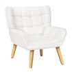 ALFORDSON Wooden Armchair Lounge Accent Chair Sofa Couch Sherpa Boucle White