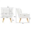 ALFORDSON Wooden Armchair Lounge Accent Chair Sofa Couch Sherpa Boucle White