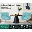 ALFORDSON Wooden Armchair Accent Chair Lounge Sofa Couch Velvet Tub Seat Blue