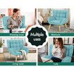 ALFORDSON Wooden Armchair Accent Chair Lounge Sofa Couch Velvet Tub Seat Blue