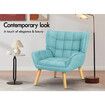 ALFORDSON Wooden Armchair Accent Chair Lounge Sofa Couch Velvet Tub Seat Blue