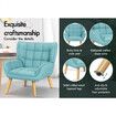 ALFORDSON Wooden Armchair Accent Chair Lounge Sofa Couch Velvet Tub Seat Blue
