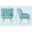 ALFORDSON Wooden Armchair Accent Chair Lounge Sofa Couch Velvet Tub Seat Blue