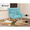 ALFORDSON Wooden Armchair Accent Chair Lounge Sofa Couch Velvet Tub Seat Blue