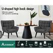ALFORDSON Wooden Armchair Accent Tub Chair Lounge Sofa Couch Velvet Seat Grey