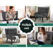 ALFORDSON Wooden Armchair Accent Tub Chair Lounge Sofa Couch Velvet Seat Grey