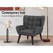 ALFORDSON Wooden Armchair Accent Tub Chair Lounge Sofa Couch Velvet Seat Grey