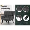 ALFORDSON Wooden Armchair Accent Tub Chair Lounge Sofa Couch Velvet Seat Grey