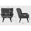 ALFORDSON Wooden Armchair Accent Tub Chair Lounge Sofa Couch Velvet Seat Grey