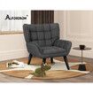 ALFORDSON Wooden Armchair Accent Tub Chair Lounge Sofa Couch Velvet Seat Grey