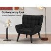 ALFORDSON Wooden Armchair Accent Tub Chair Lounge Sofa Couch Velvet Seat Black