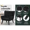 ALFORDSON Wooden Armchair Accent Tub Chair Lounge Sofa Couch Velvet Seat Black