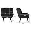ALFORDSON Wooden Armchair Accent Tub Chair Lounge Sofa Couch Velvet Seat Black