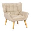 ALFORDSON Wooden Armchair Lounge Accent Chair Sofa Couch Velvet Tub Seat Beige
