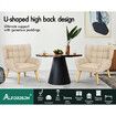 ALFORDSON Wooden Armchair Lounge Accent Chair Sofa Couch Velvet Tub Seat Beige
