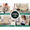 ALFORDSON Wooden Armchair Lounge Accent Chair Sofa Couch Velvet Tub Seat Beige