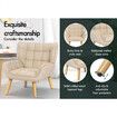 ALFORDSON Wooden Armchair Lounge Accent Chair Sofa Couch Velvet Tub Seat Beige