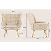 ALFORDSON Wooden Armchair Lounge Accent Chair Sofa Couch Velvet Tub Seat Beige