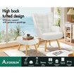 ALFORDSON Wooden Armchair Accent Chair Lounge Sofa Ottoman Couch Boucle White