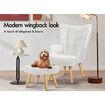 ALFORDSON Wooden Armchair Accent Chair Lounge Sofa Ottoman Couch Boucle White