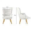 ALFORDSON Wooden Armchair Accent Chair Lounge Sofa Ottoman Couch Boucle White