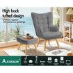 ALFORDSON Wooden Armchair Velvet Accent Chair Lounge Sofa Ottoman Footstool