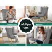ALFORDSON Wooden Armchair Velvet Accent Chair Lounge Sofa Ottoman Footstool