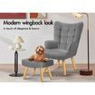 ALFORDSON Wooden Armchair Velvet Accent Chair Lounge Sofa Ottoman Footstool