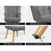 ALFORDSON Wooden Armchair Velvet Accent Chair Lounge Sofa Ottoman Footstool