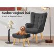 ALFORDSON Wooden Armchair Velvet Accent Lounge Chair Ottoman Sofa Footstool