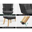 ALFORDSON Wooden Armchair Velvet Accent Lounge Chair Ottoman Sofa Footstool