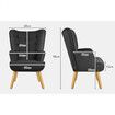 ALFORDSON Wooden Armchair Velvet Accent Lounge Chair Ottoman Sofa Footstool