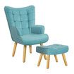 ALFORDSON Wooden Armchair Lounge Accent Chair Ottoman Velvet Couch Footstool