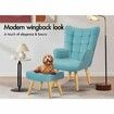 ALFORDSON Wooden Armchair Lounge Accent Chair Ottoman Velvet Couch Footstool