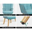 ALFORDSON Wooden Armchair Lounge Accent Chair Ottoman Velvet Couch Footstool