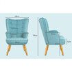 ALFORDSON Wooden Armchair Lounge Accent Chair Ottoman Velvet Couch Footstool