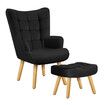 ALFORDSON Wooden Armchair Velvet Accent Chair Lounge Sofa Ottoman Couch Seat