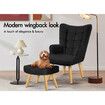 ALFORDSON Wooden Armchair Velvet Accent Chair Lounge Sofa Ottoman Couch Seat