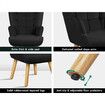 ALFORDSON Wooden Armchair Velvet Accent Chair Lounge Sofa Ottoman Couch Seat