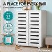 ALFORDSON Shoe Cabinet Organiser Storage Rack Drawer Shelf 21 pairs White