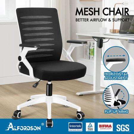 ALFORDSON Mesh Office Chair Executive Computer Fabric Gaming Racing Work Seat Black & White