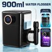 Water Flosser Tooth Cleaner Electric Oral Irrigator Dental Teeth Care 900ml Capacity With Filter UV Steriliser Black
