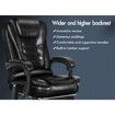 ALFORDSON Massage Office Chair Heated Seat Executive Gaming Racer PU Leather Black