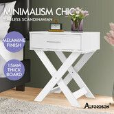 ALFORDSON Bedside Table Nightstand Side Storage Cabinet French Country White