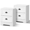 ALFORDSON 2x Bedside Table Hamptons Nightstand Storage Side End Cabinet White