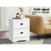 ALFORDSON 2x Bedside Table Hamptons Nightstand Storage Side End Cabinet White