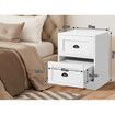 ALFORDSON 2x Bedside Table Hamptons Nightstand Storage Side End Cabinet White