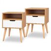 ALFORDSON 2x Bedside Table Nightstand Side Storage Cabinet Scandinavian White