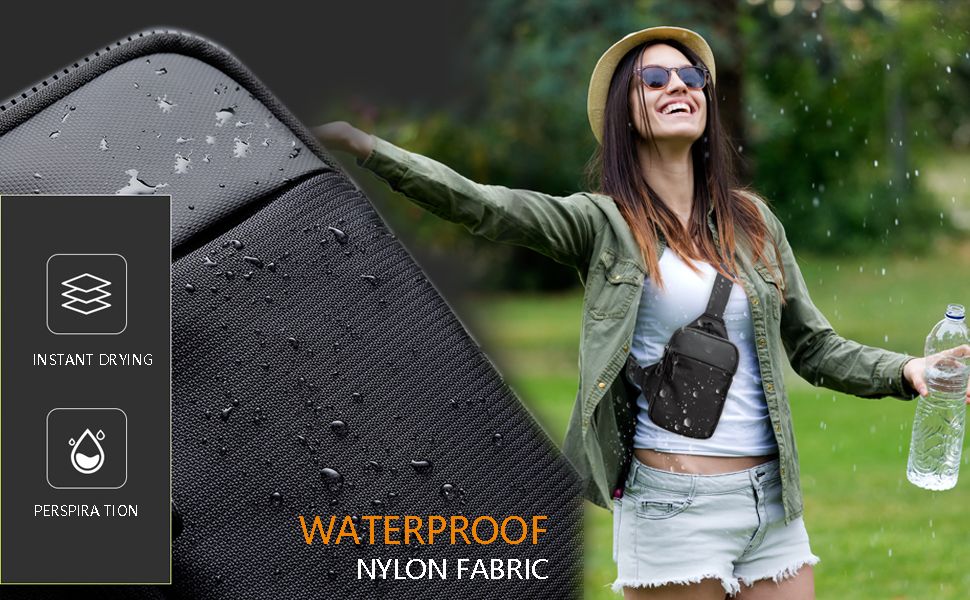 Mini Sling Bag for Men and Women,Small Crossbody Bag Trendy,Casual Waterproof Phone Chest Bag for Travel (Black)